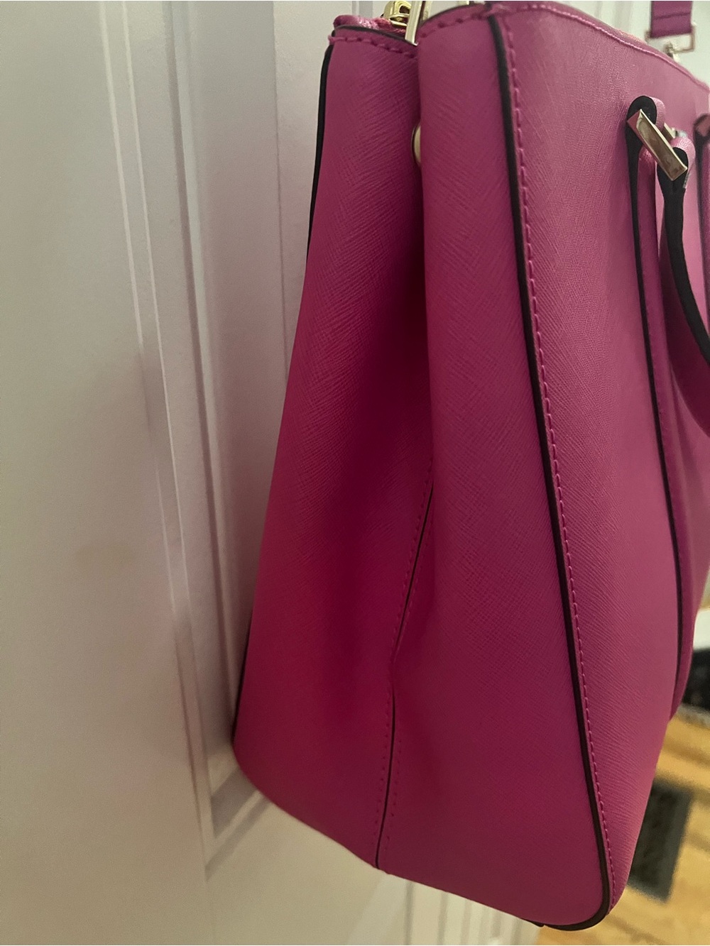 Kate Spade Vibrant Pink Structured Satchel with Removable Strap - Picture 4 of 16